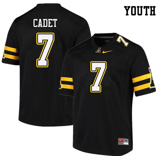 Youth #7 Travaris Cadet Appalachian State Mountaineers College Football Jerseys Sale-Black - Click Image to Close